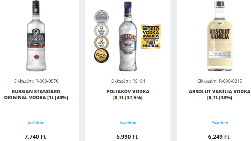 Hogyan alakul a vodka ár?